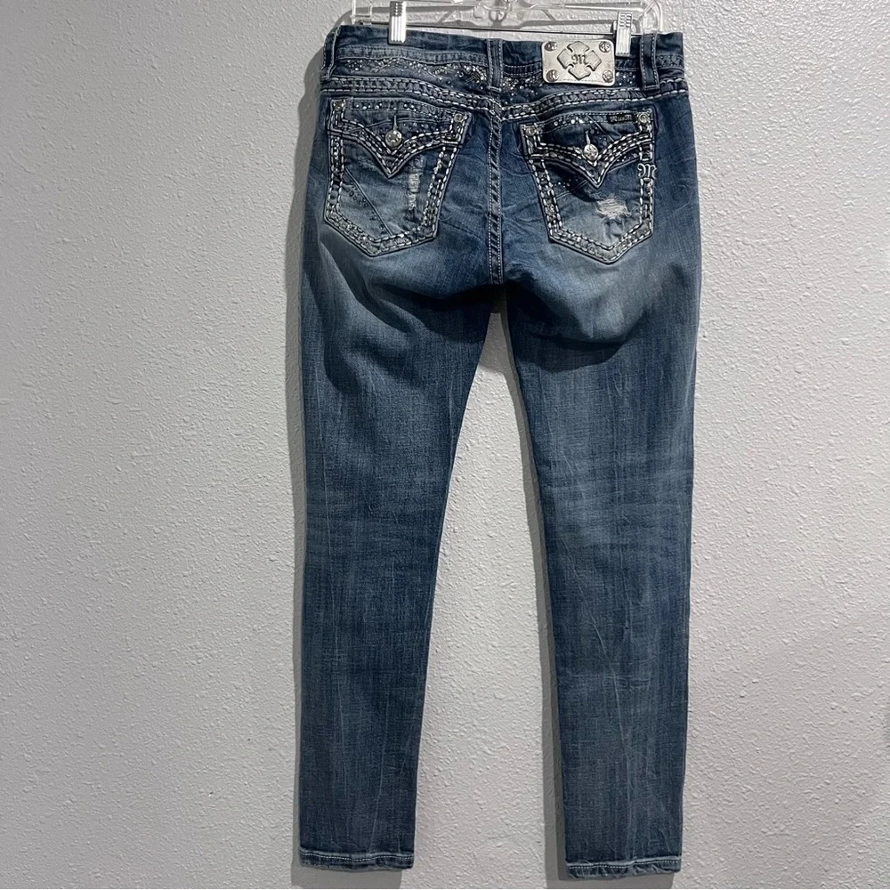 Miss me Women’s Mid-Rise Distressed Blue Jeans 32 - Picture 2 of 16